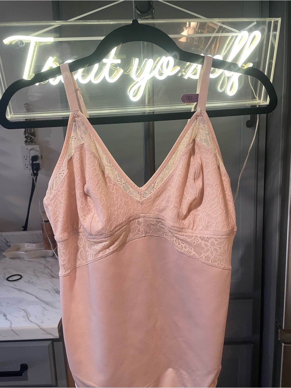 Maidenform Light Pink Lace-Trim Slip Camisole